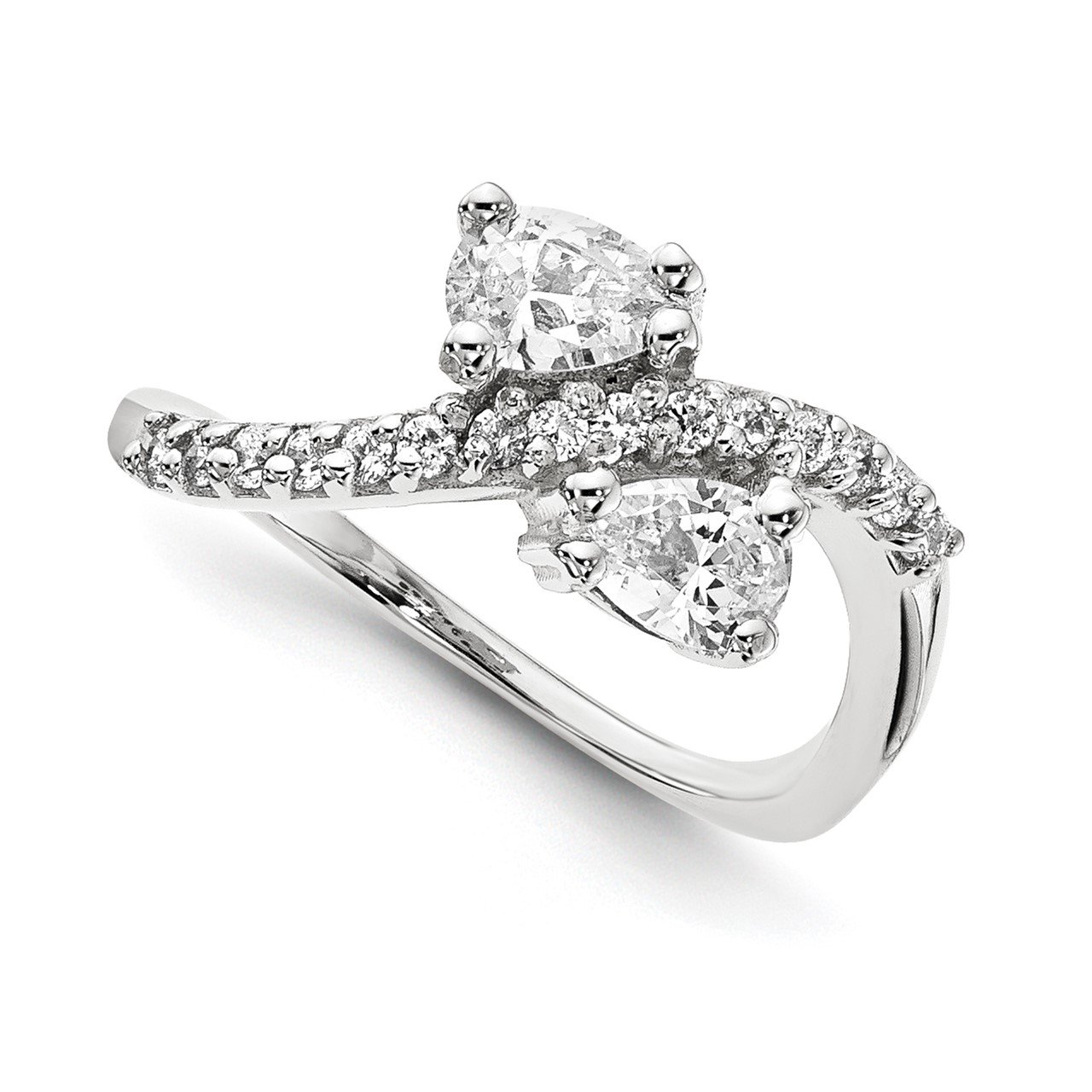 14KW AAA Diamond 2-stone Ring Semi-Mount - 6x4 mm center stones