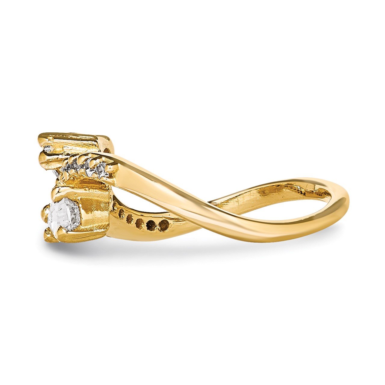 14KY AA Diamond 2-stone Ring Semi-Mount - 5x3 mm center stones-2