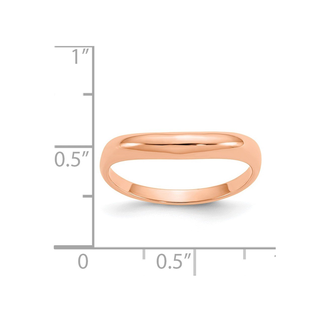 14k Rose Gold Polished Stackable Wave Ring-2