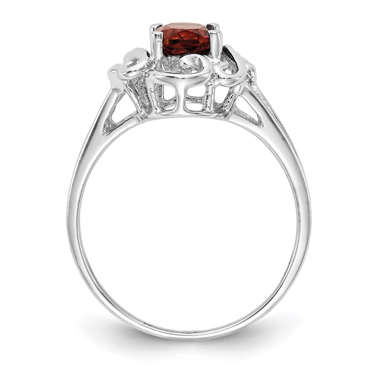 14k White Gold Garnet ring-1