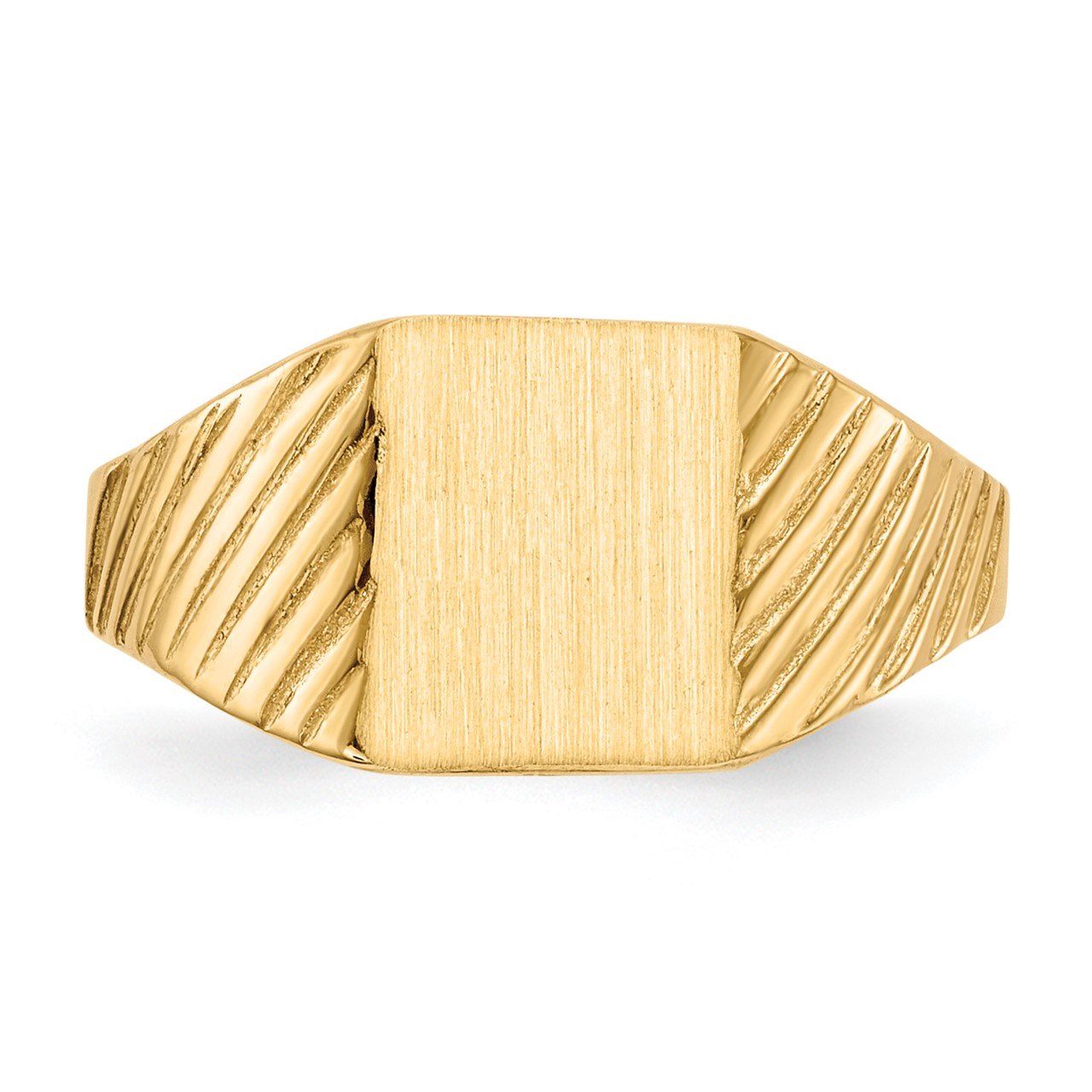 14k 8.0x6.0mm Closed Back Child's Signet Ring-3