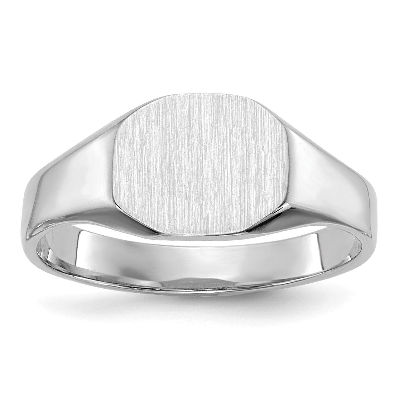 14k White Gold 8.0x6.5mm Closed Back Signet Ring