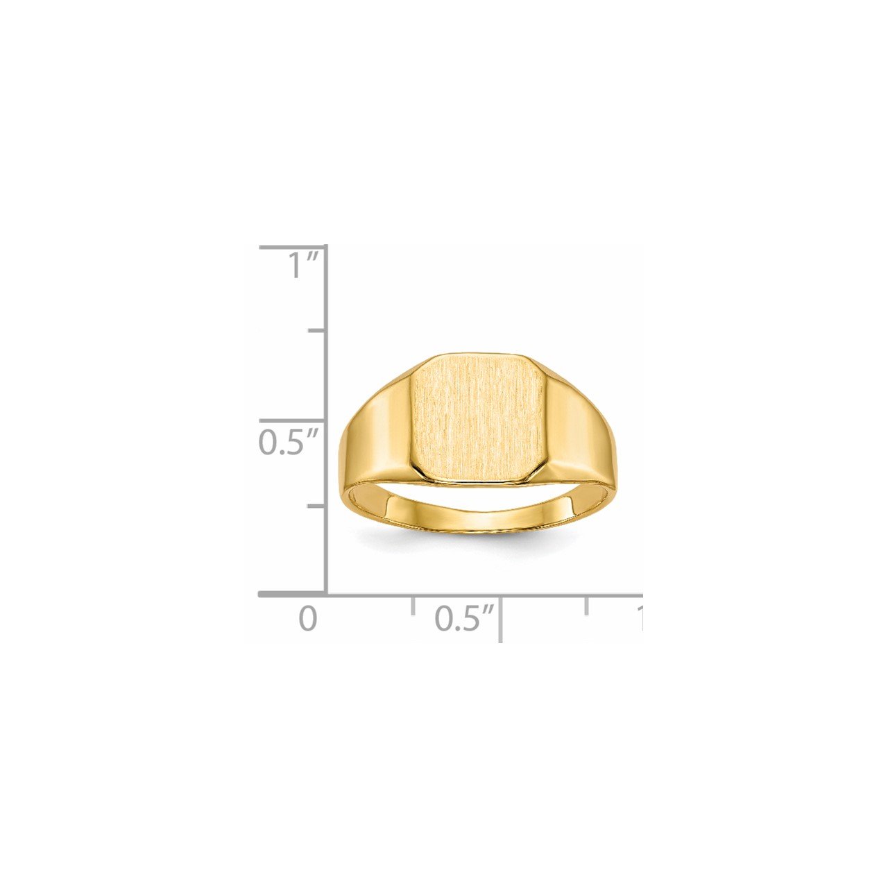 14k 10.0x10.0mm Closed Back Mens Signet Ring-4