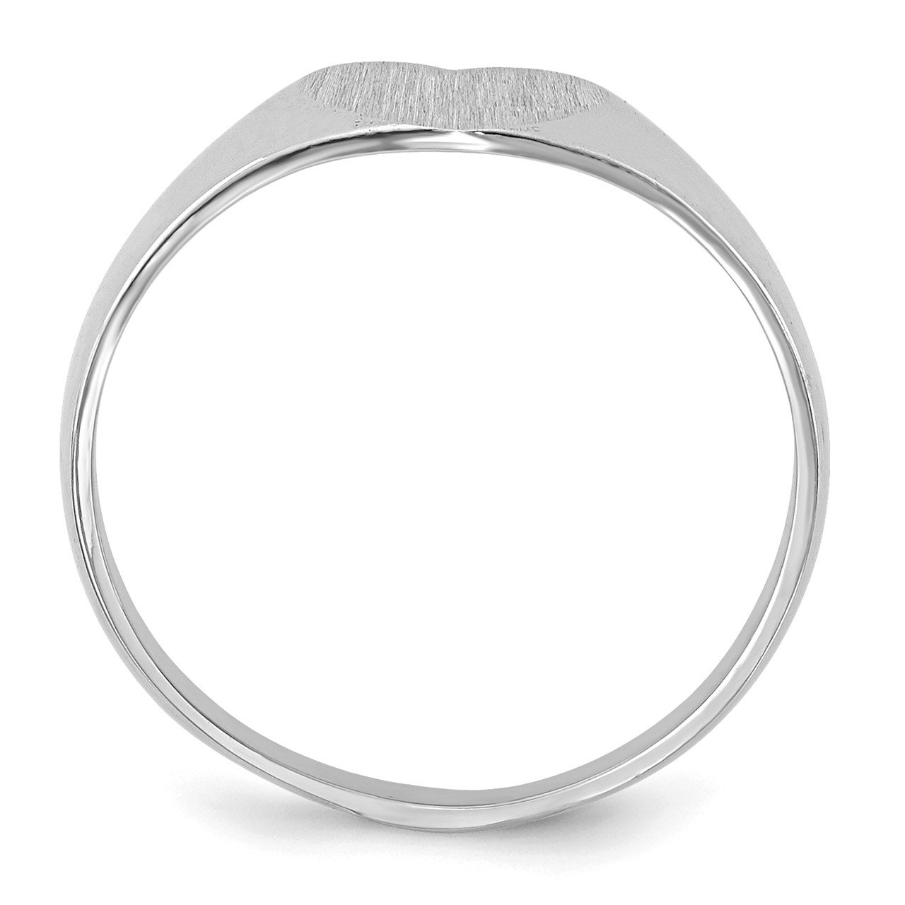 14k White Gold 7.0x9.5mm Closed Back Heart Signet Ring-1