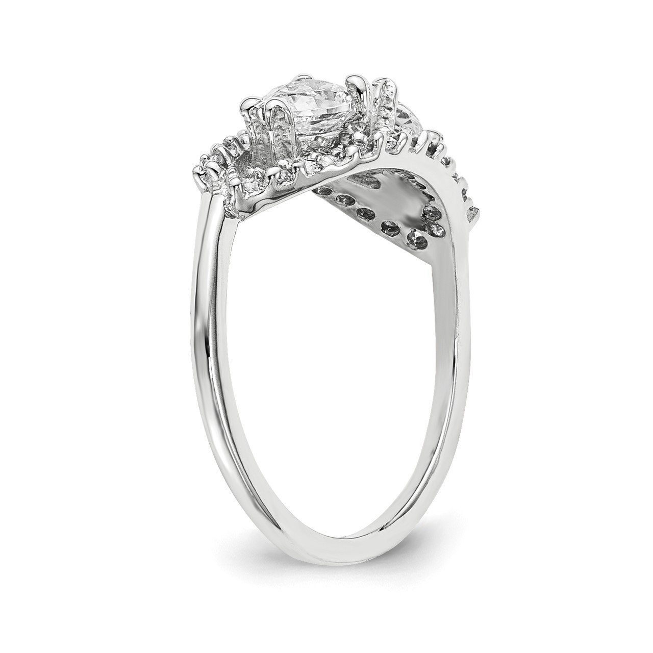 14KW AA Diamond 2-stone Ring Semi-Mount - 6x4 mm center stones-5
