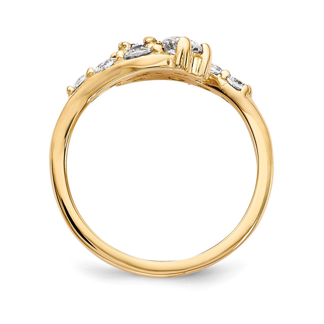 14KY VS Diamond 2-stone Ring Semi-Mount - 3.5 mm center stones-1