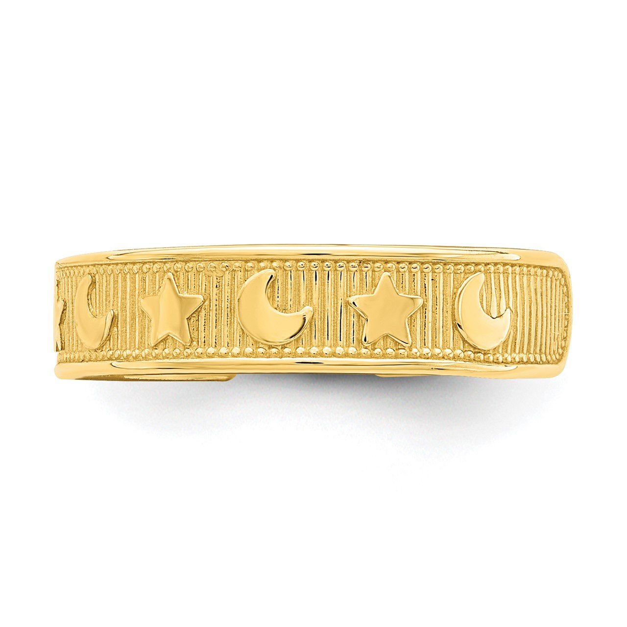 14K Star and Moon Adjustable Toe Ring-3