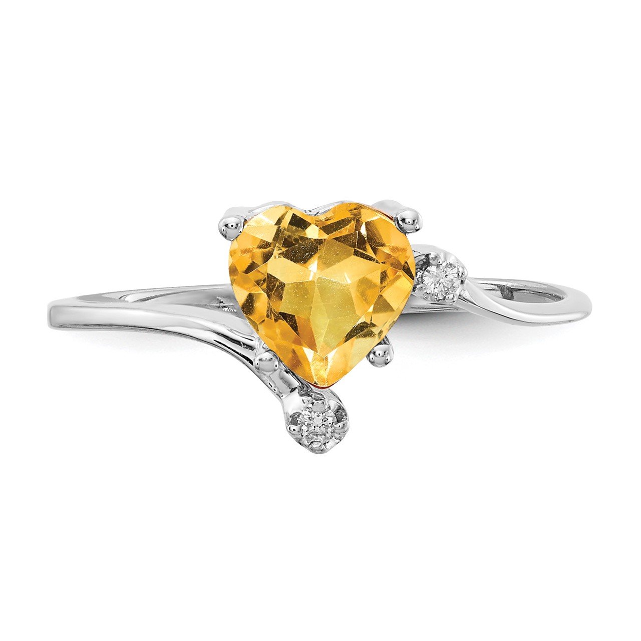 14k White Gold Citrine Diamond ring-4