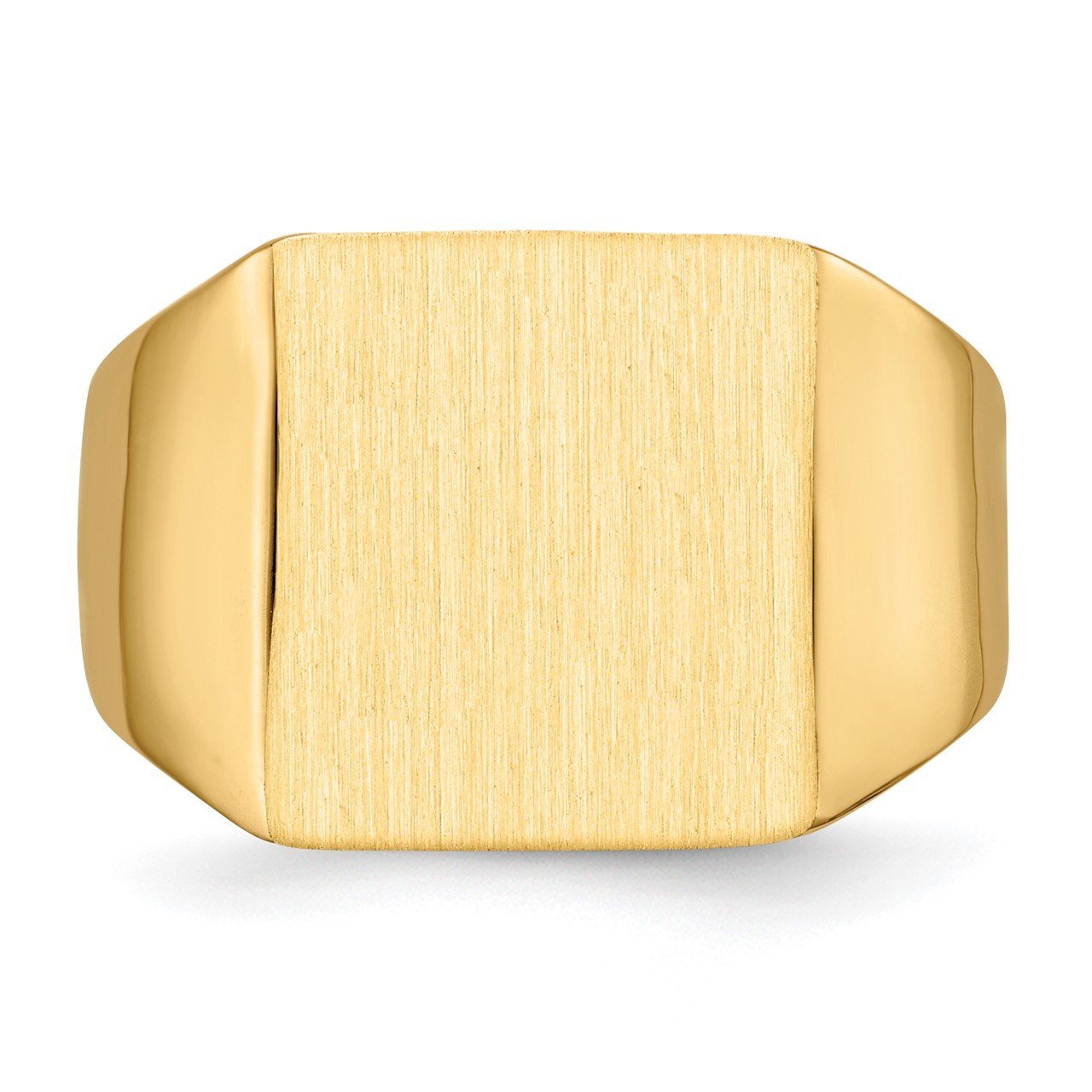 14k 13.0x12.0mm Closed Back Mens Signet Ring-3