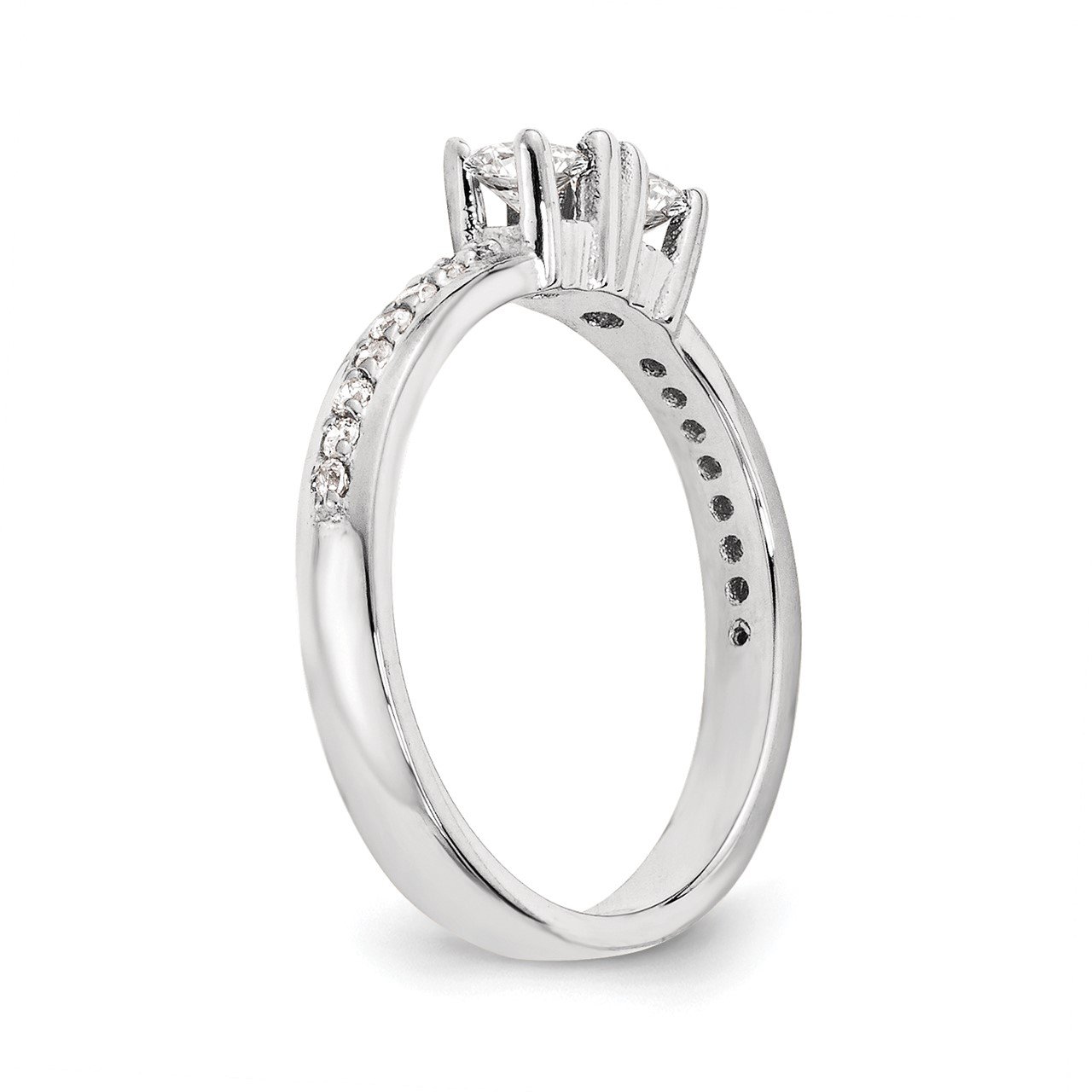 14KW AAA Diamond 2-stone Ring Semi-Mount - 4.8 mm center stones-5