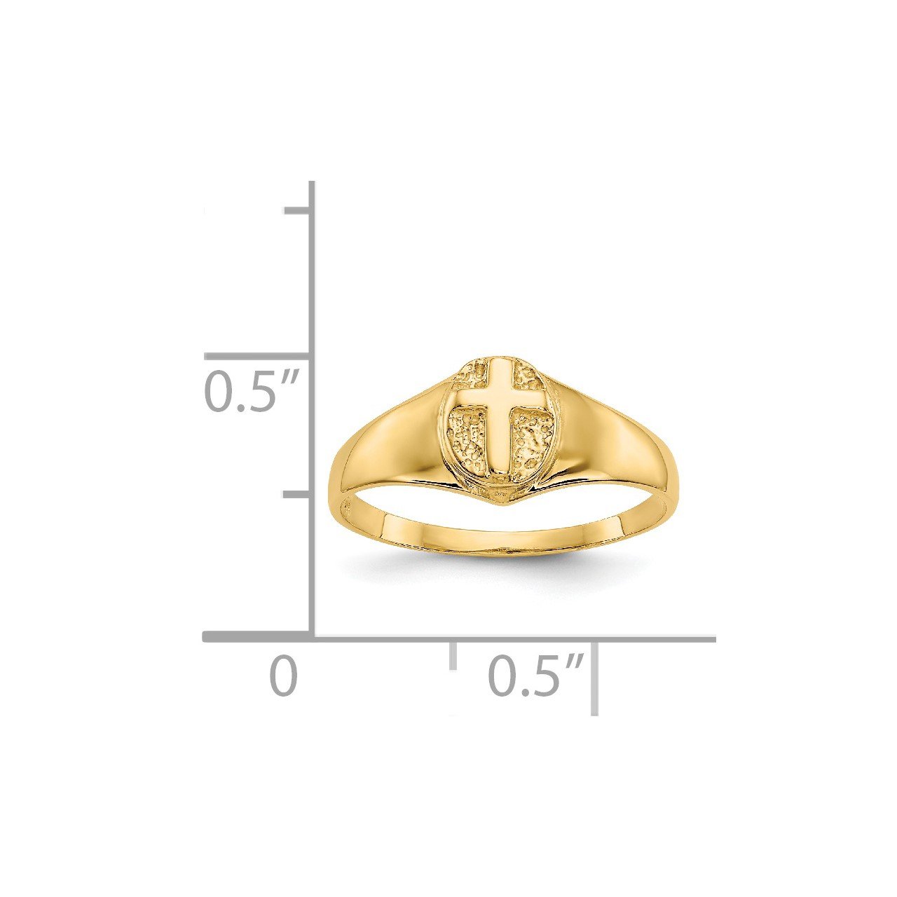 14k Childs Polished Open Cross Ring-2