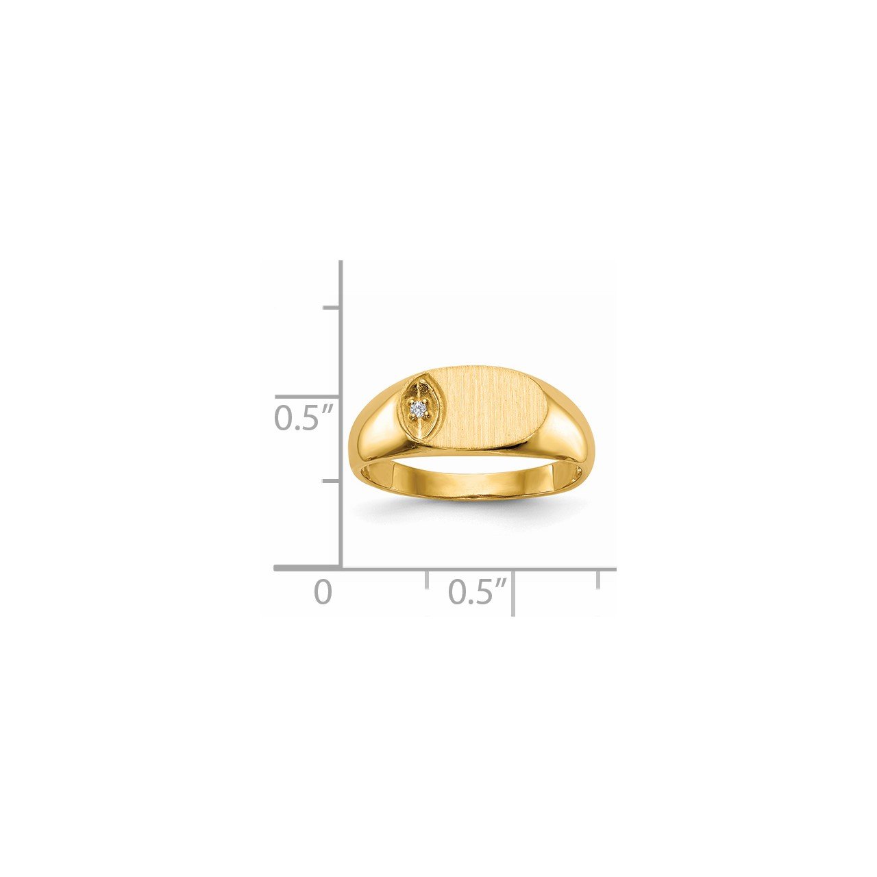 14k 6.5x11.0mm VS Diamond Open Back Signet Ring-4