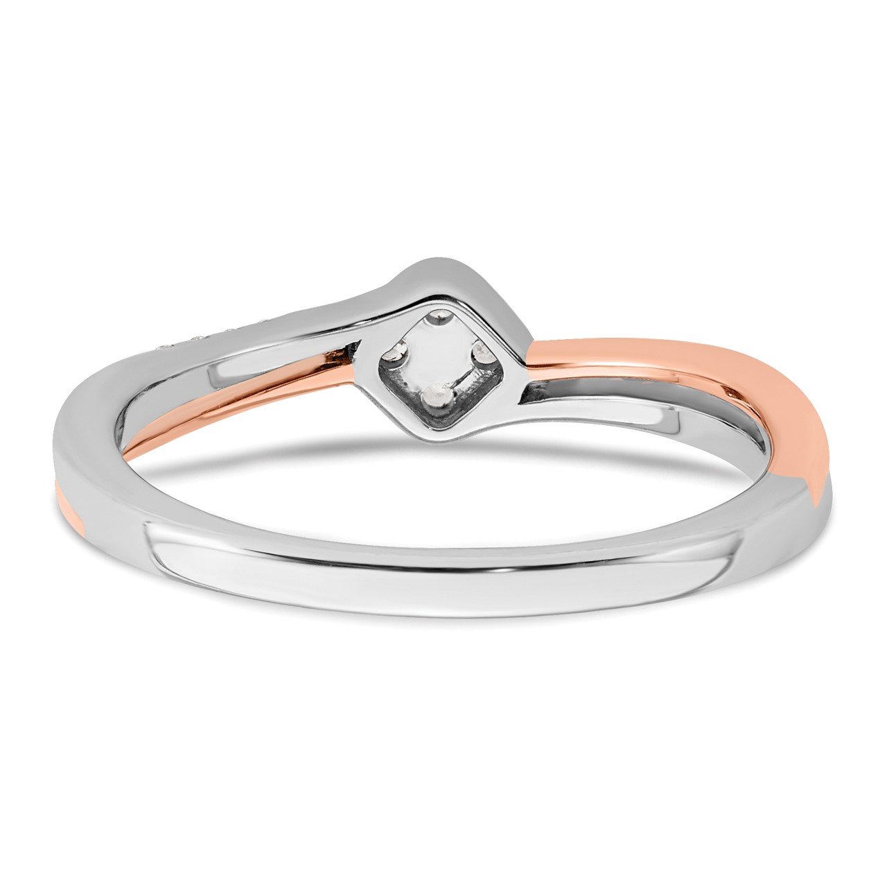 14k White and Rose Gold Complete Square Cluster Dia. Promise Ring-5