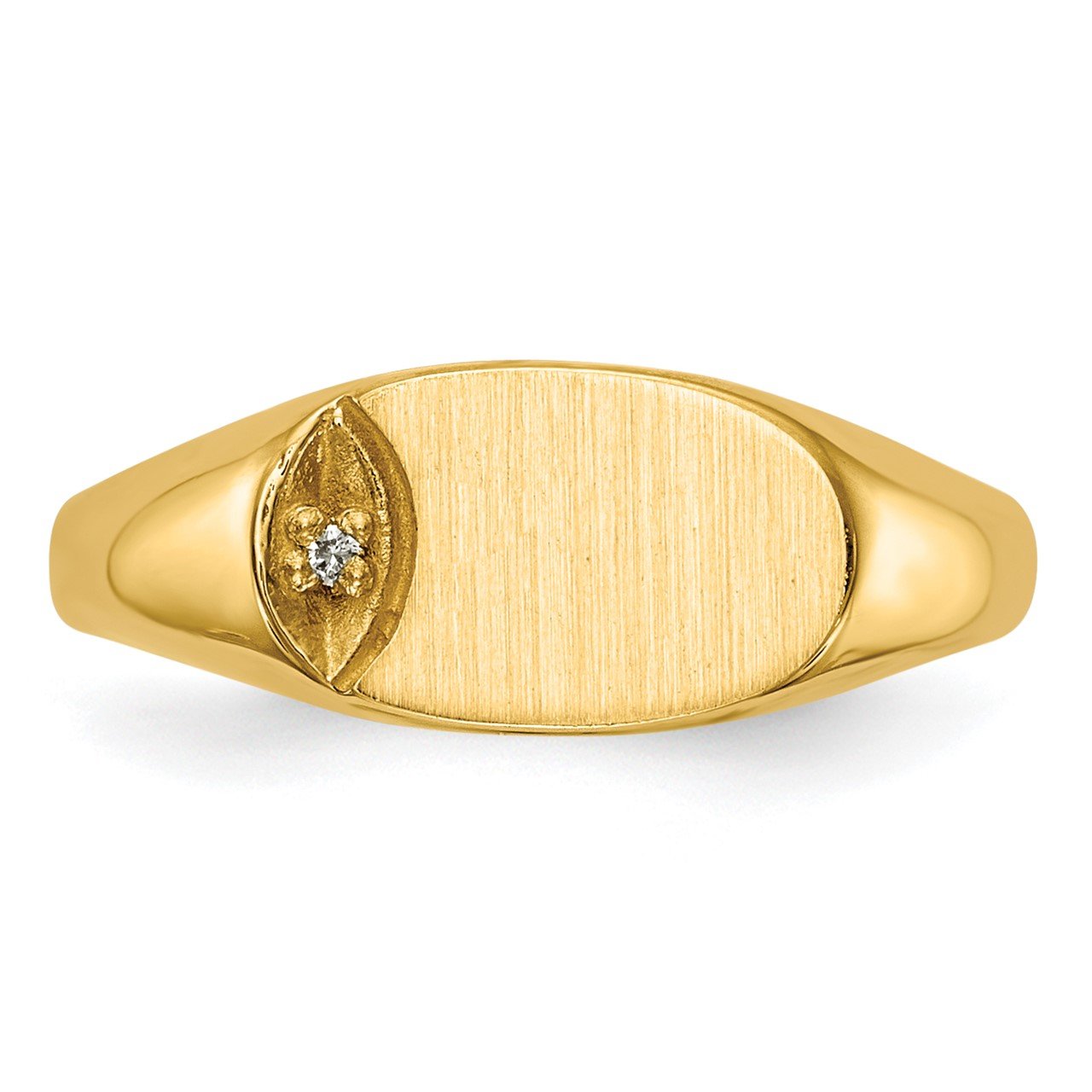 14k Child's AAA Diamond Signet Ring-3