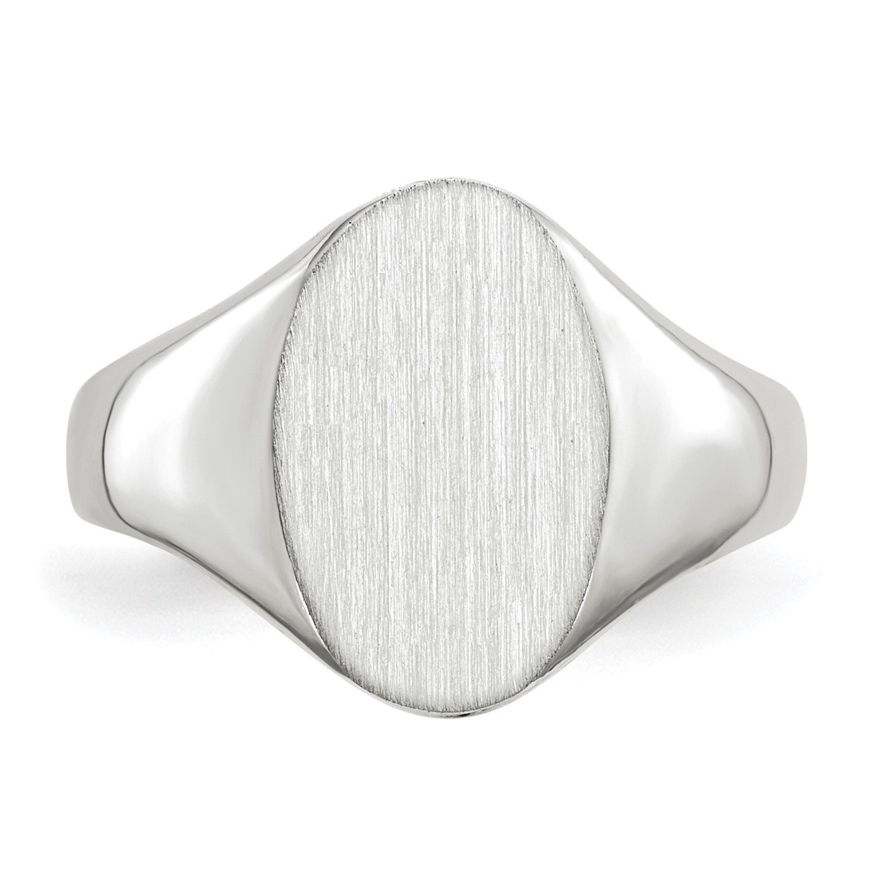 14k White Gold 11.5x8.0mm Open Back Signet Ring-3