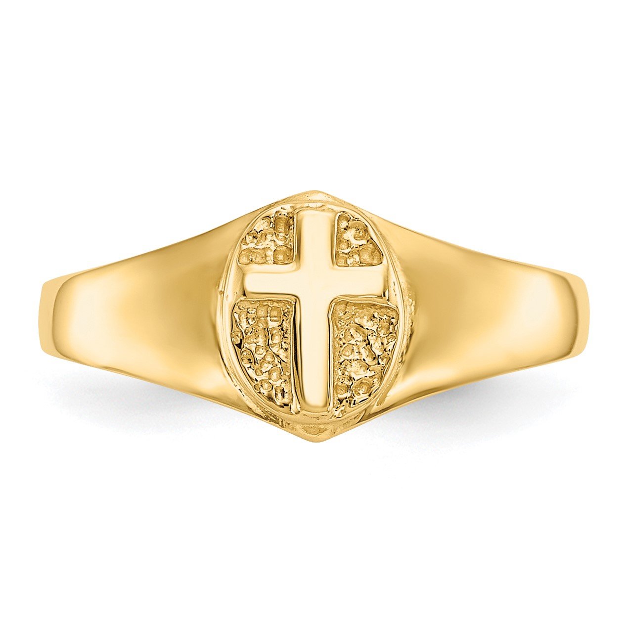 14k Childs Polished Open Cross Ring-4