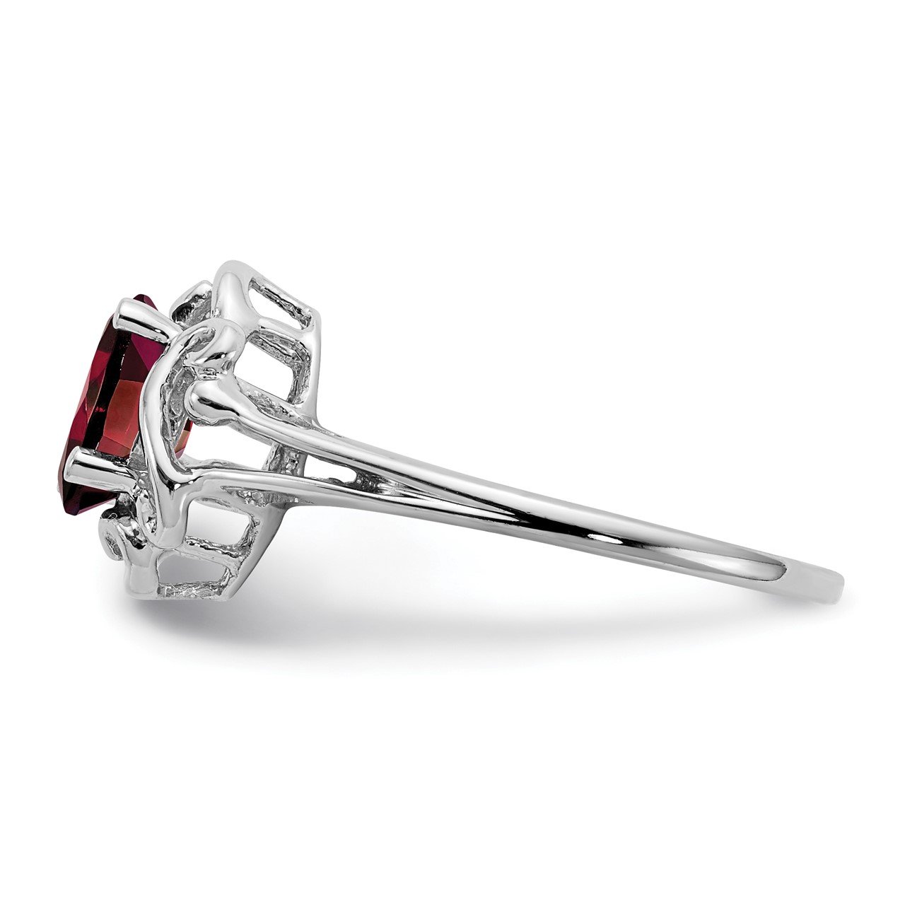 14k White Gold Garnet ring-3