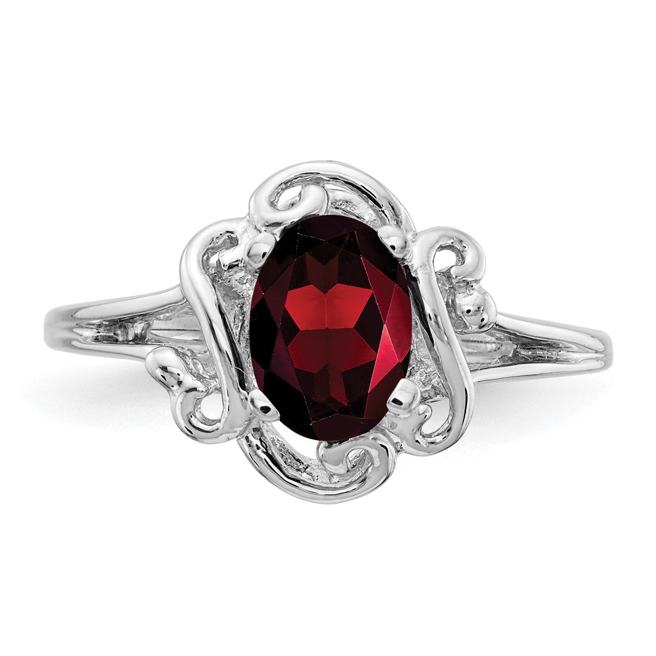 14k White Gold Garnet ring-4