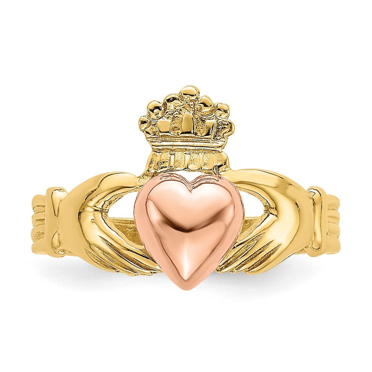 14k Two-tone Baby Claddagh Ring-4