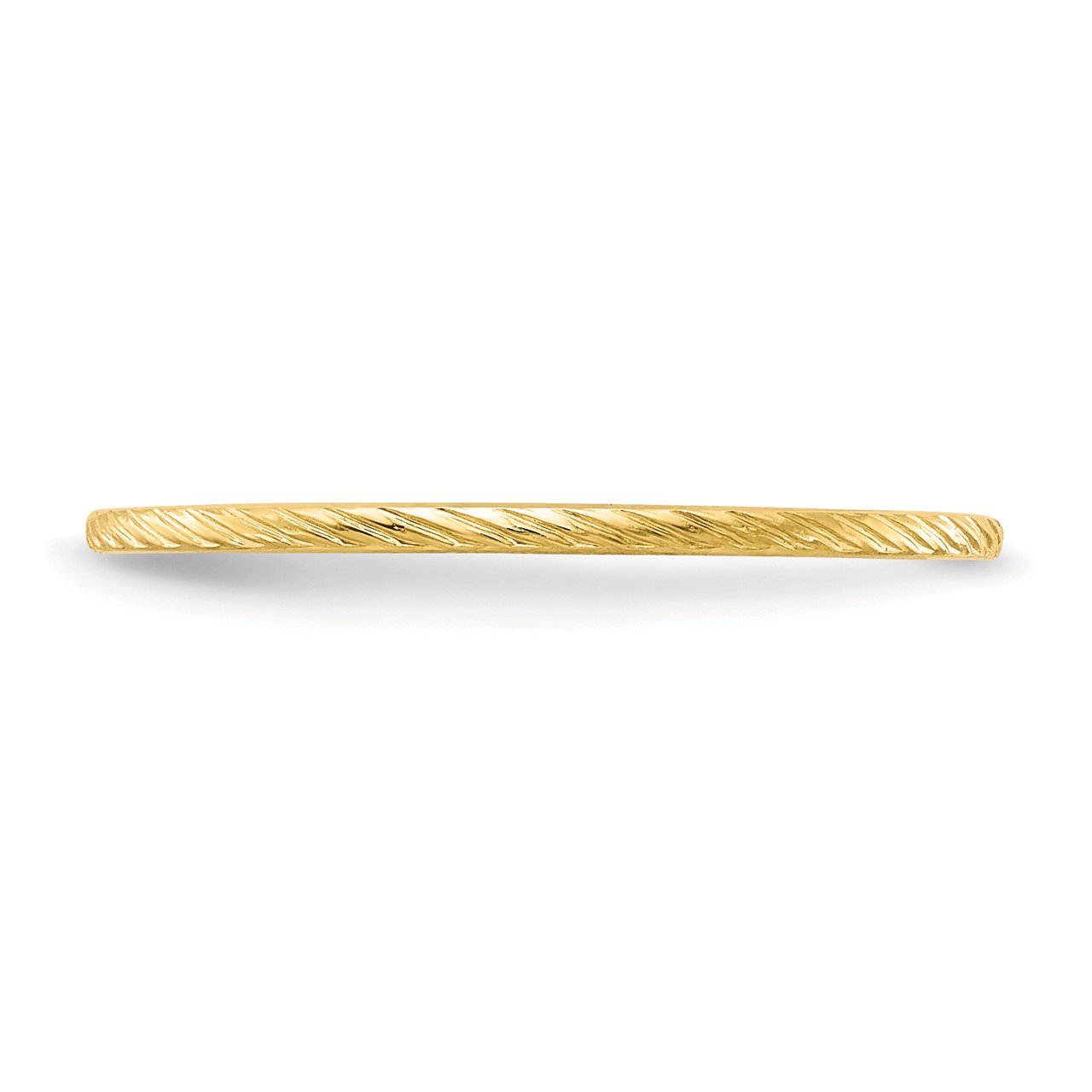 14K Gold 1.2mm Twisted Wire Pattern Stackable Band-2
