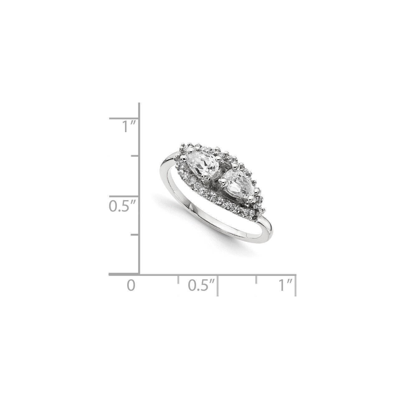 14KW AAA Diamond 2-stone Ring Semi-Mount - 6x4 mm center stones-6