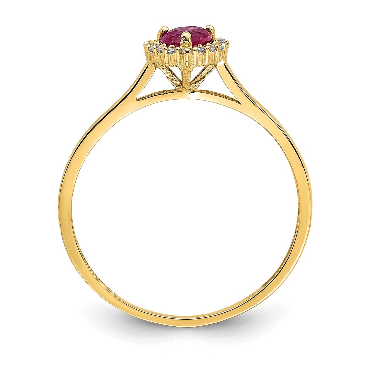 14K Heart Pink and Clear CZ Ring-1
