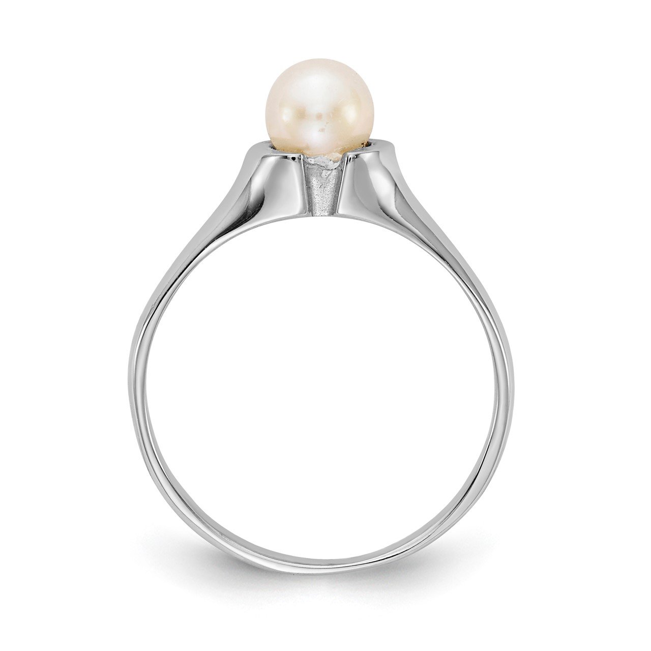 14k White Gold 5mm FW Cultured Pearl Ring-1