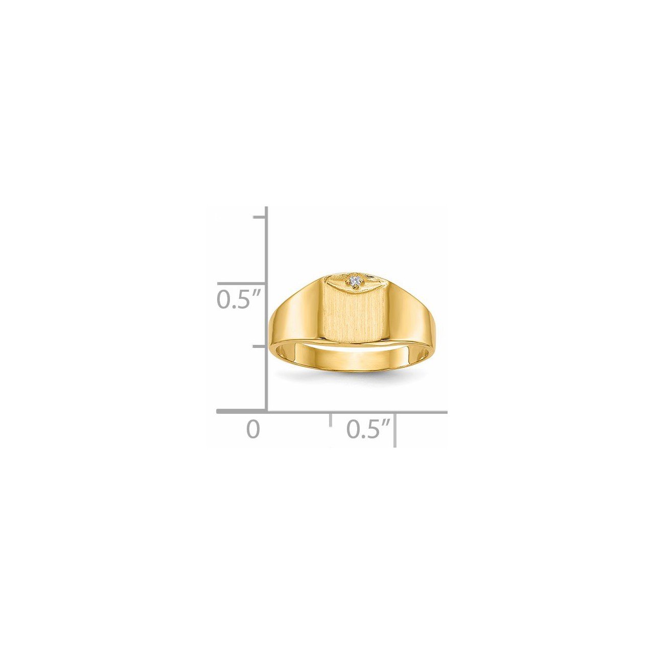 14k 8.0x7.0mm Closed Back VS Diamond Signet Ring-4
