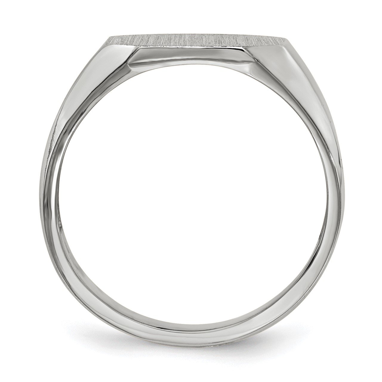 14k White Gold 11.0x11.0mm Open Back Men's Signet Ring-1
