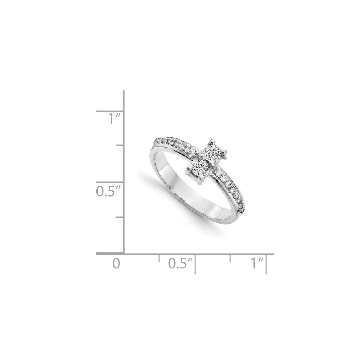 14KW AA Diamond 2-stone Ring Semi-Mount - 4.8 mm center stones-6