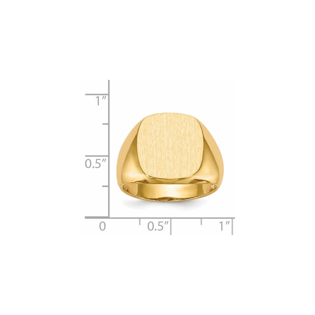 14k 13.0x12.0mm Closed Back Men's Signet Ring-4