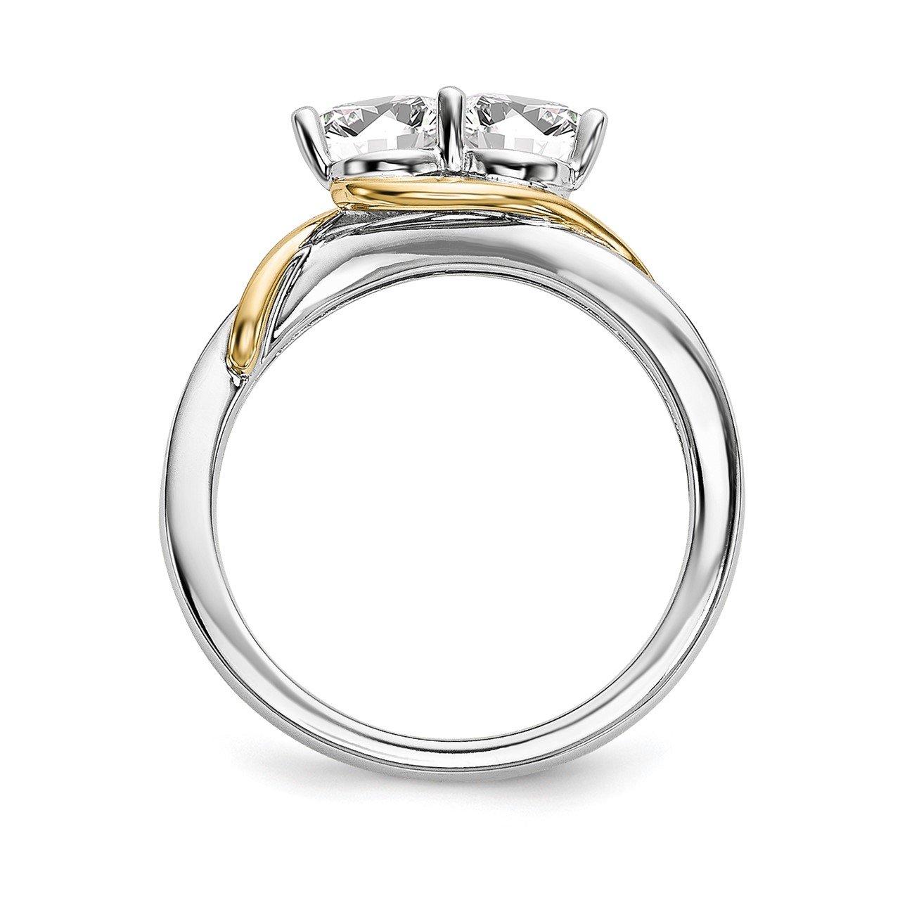 14k White and Yellow Gold Diamond Semi-Mount Ring-1