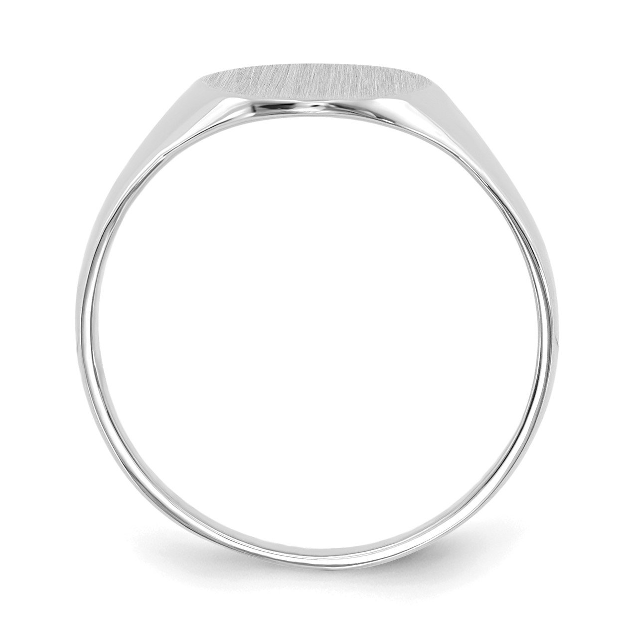 14k White Gold 10.0x9.0mm Closed Back Signet Ring-1