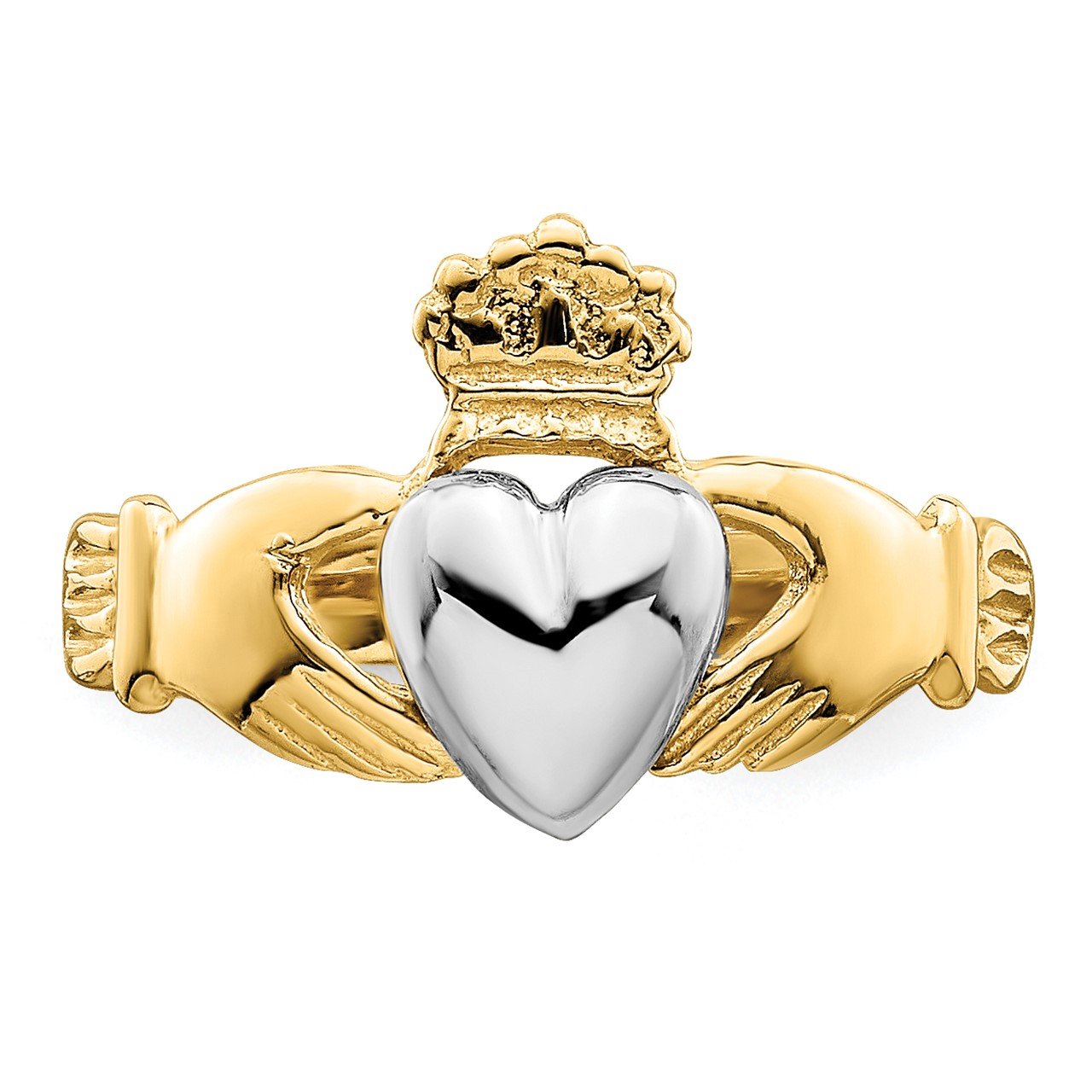 14k TT Yellow and White Gold Baby Claddagh Ring (Development)-4