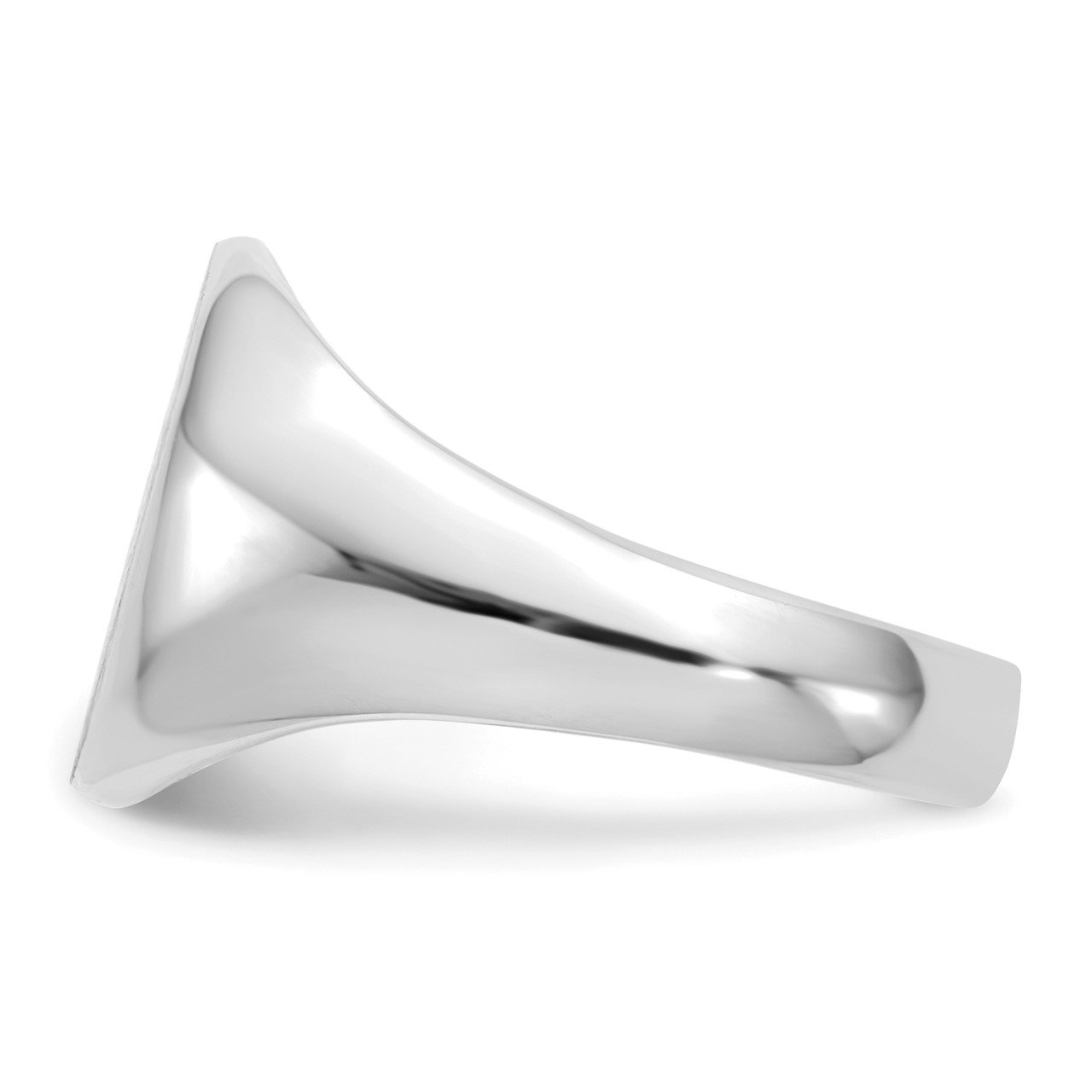 14k White Gold 13.0x11.0mm Open Back Signet Ring-3