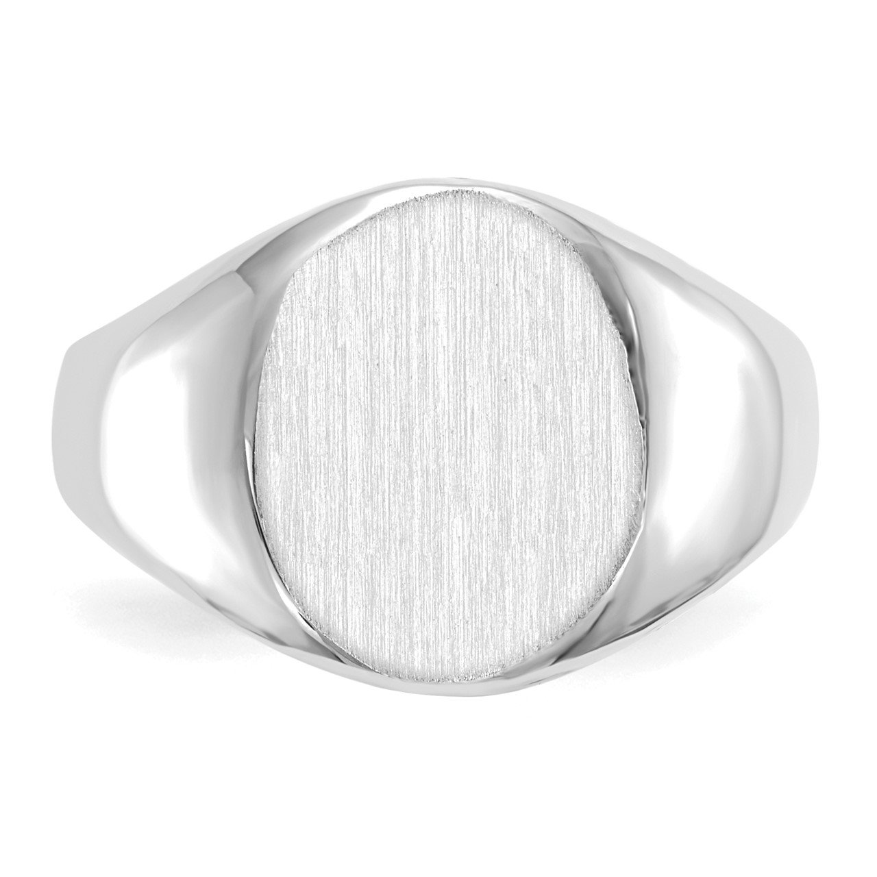 14k White Gold 13.0x11.0mm Open Back Signet Ring-4