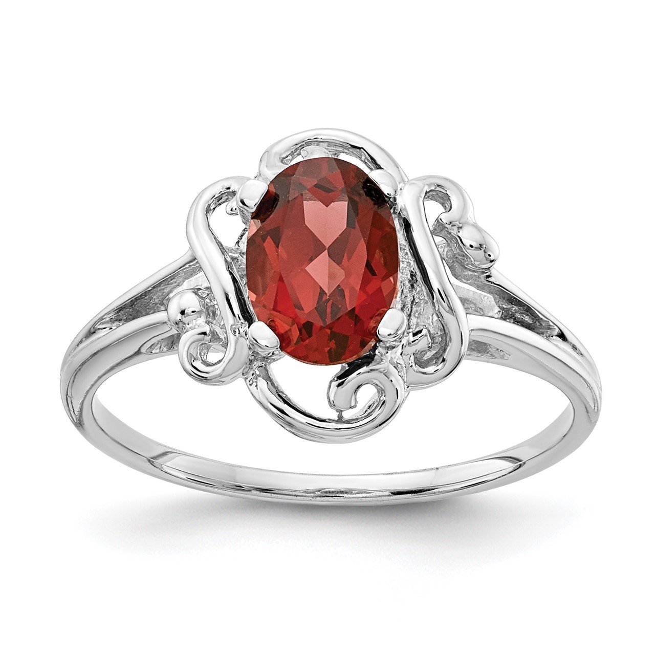 14k White Gold Garnet ring