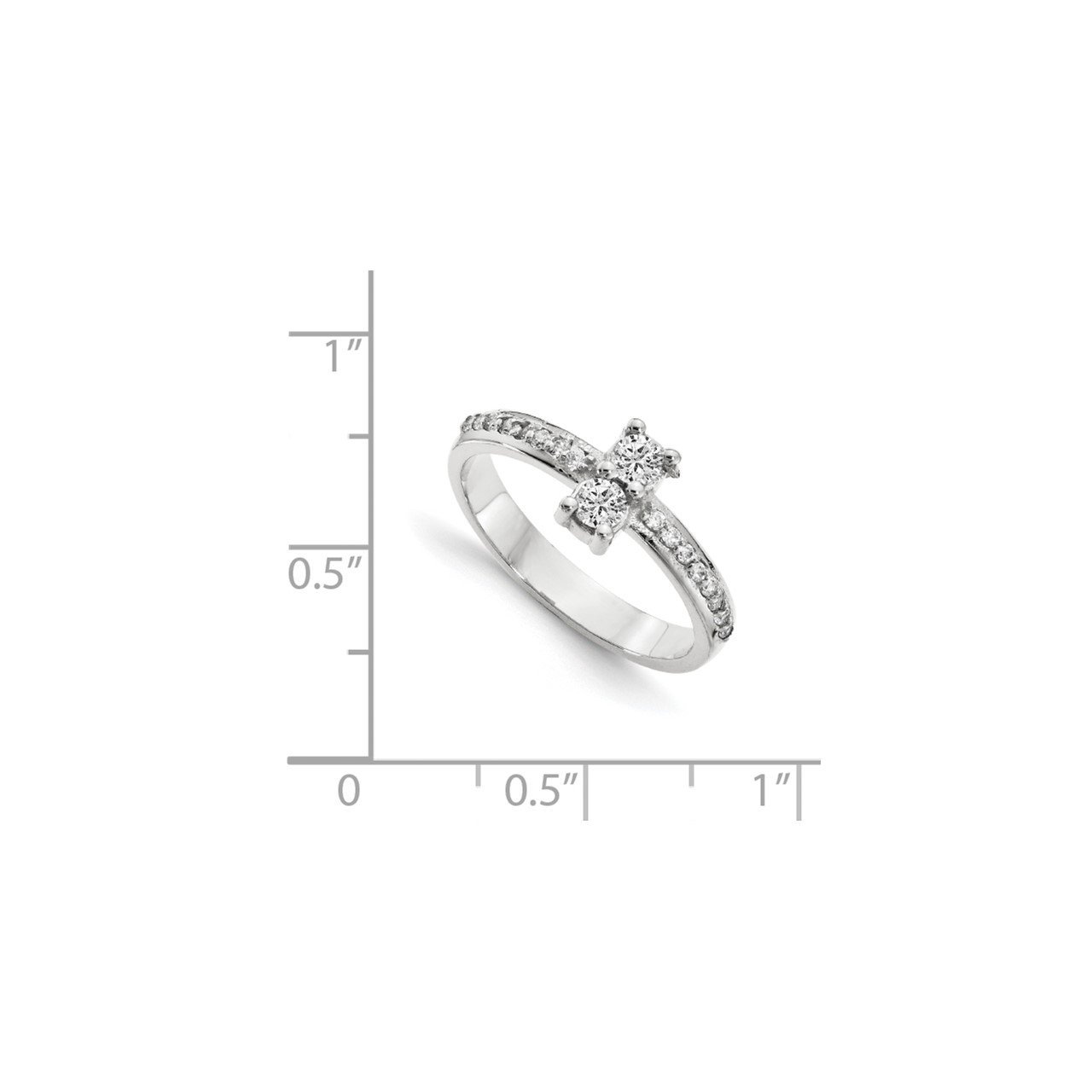 14KW AA Diamond 2-stone Ring Semi-Mount - 2.7 mm center stones-6
