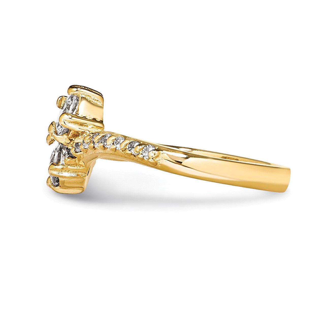 14KY VS Diamond 2-stone Ring Semi-Mount - 3.1 mm center stones-3