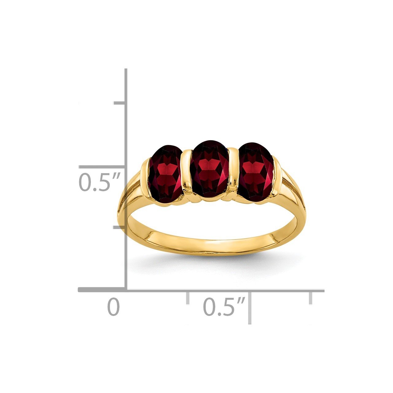 14k 6x4mm Oval Garnet Checker ring-1