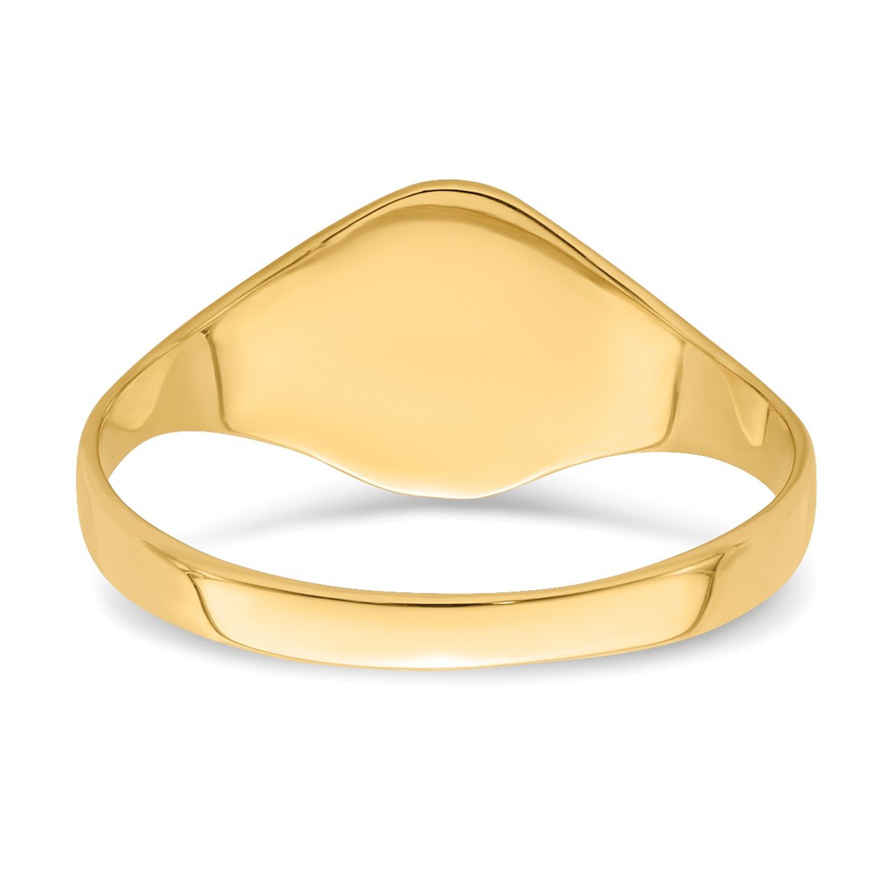 14k High Polished Oval Baby Signet Ring-5