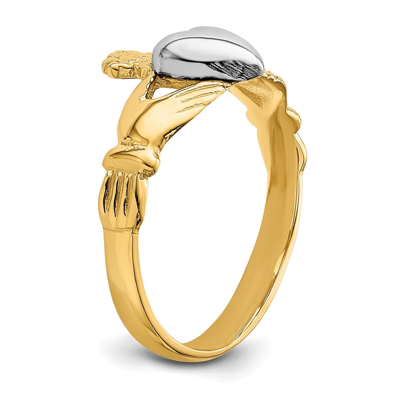 14k TT Yellow and White Gold Baby Claddagh Ring (Development)-6