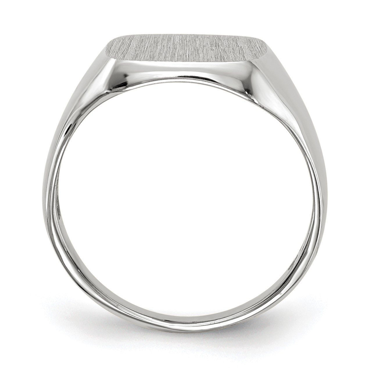 14k White Gold 11.0x10.5mm Closed Back Men's Signet Ring-1