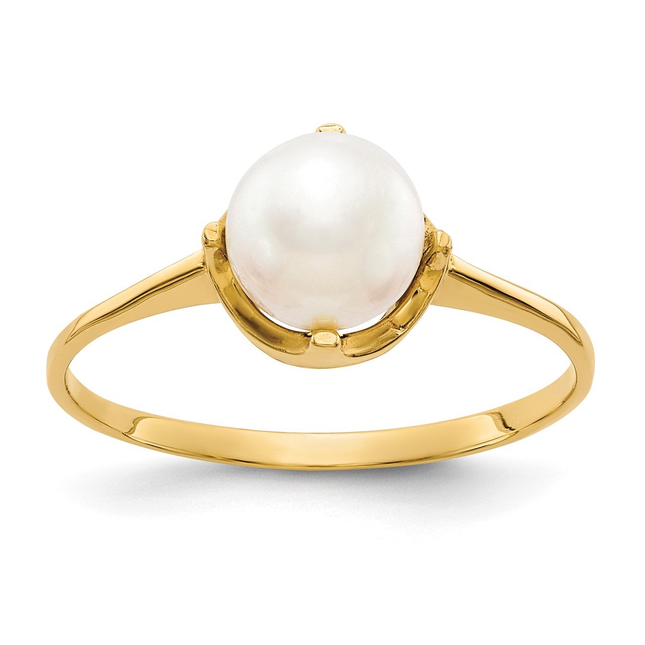 14k 6.5mm FW Cultured Pearl ring-0