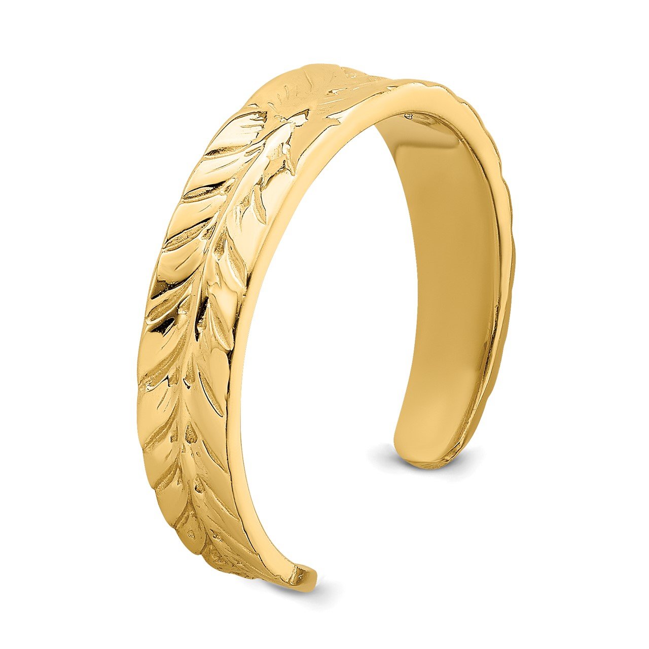 14K Starburst Center with Leaf Trim Toe Ring-6