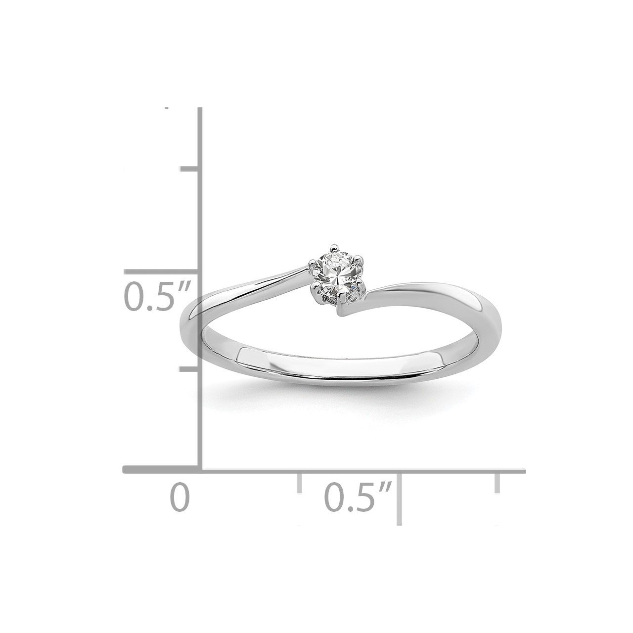 14kw Lab Grown Diamond SI1/SI2, G H I, Off Set Band Promise Ring-6