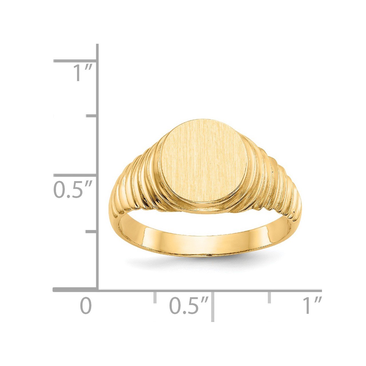 14k 10.5x9.5mm Open Back Men's Signet Ring-4