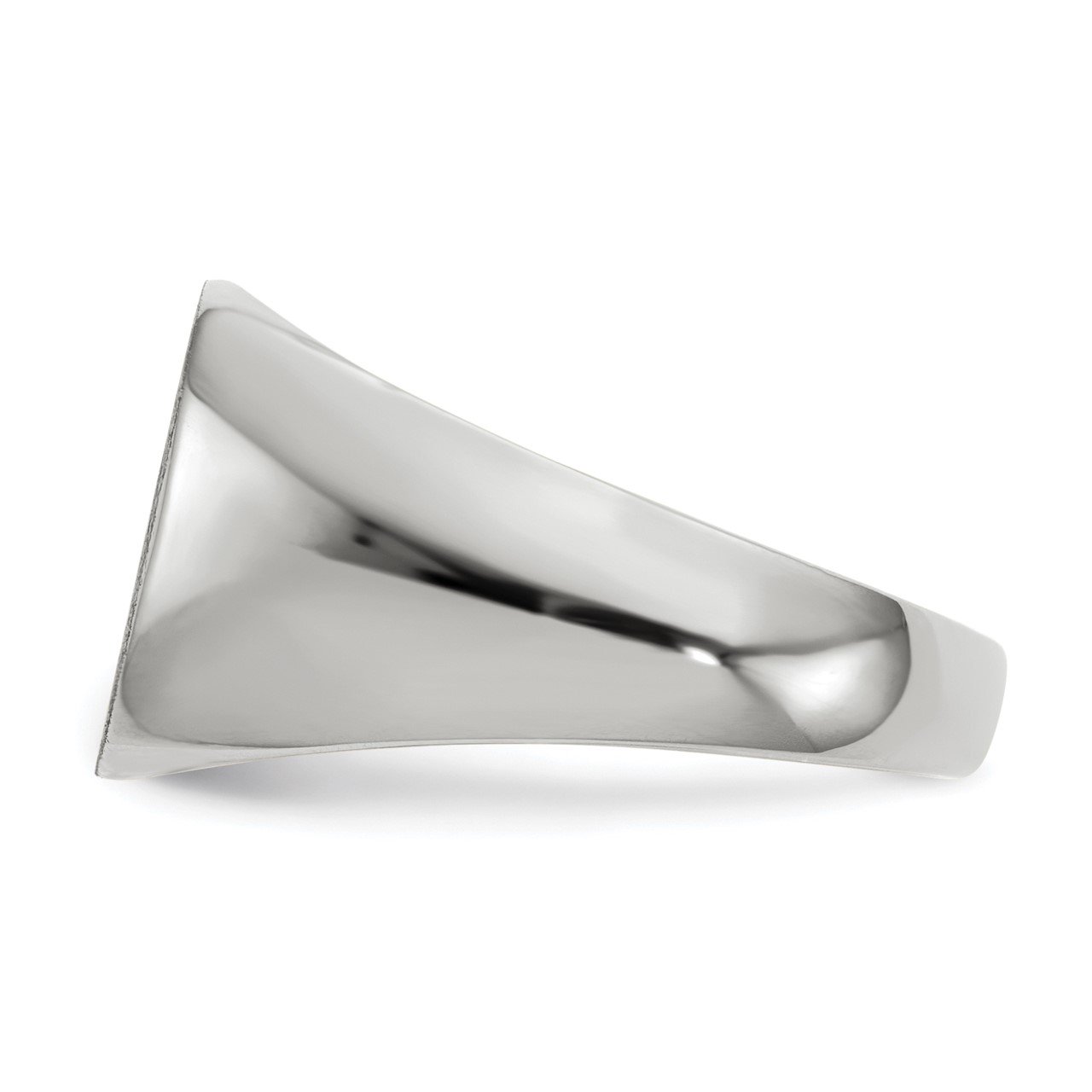 14k White Gold 12.5x12.5mm Closed Back Signet Ring-2