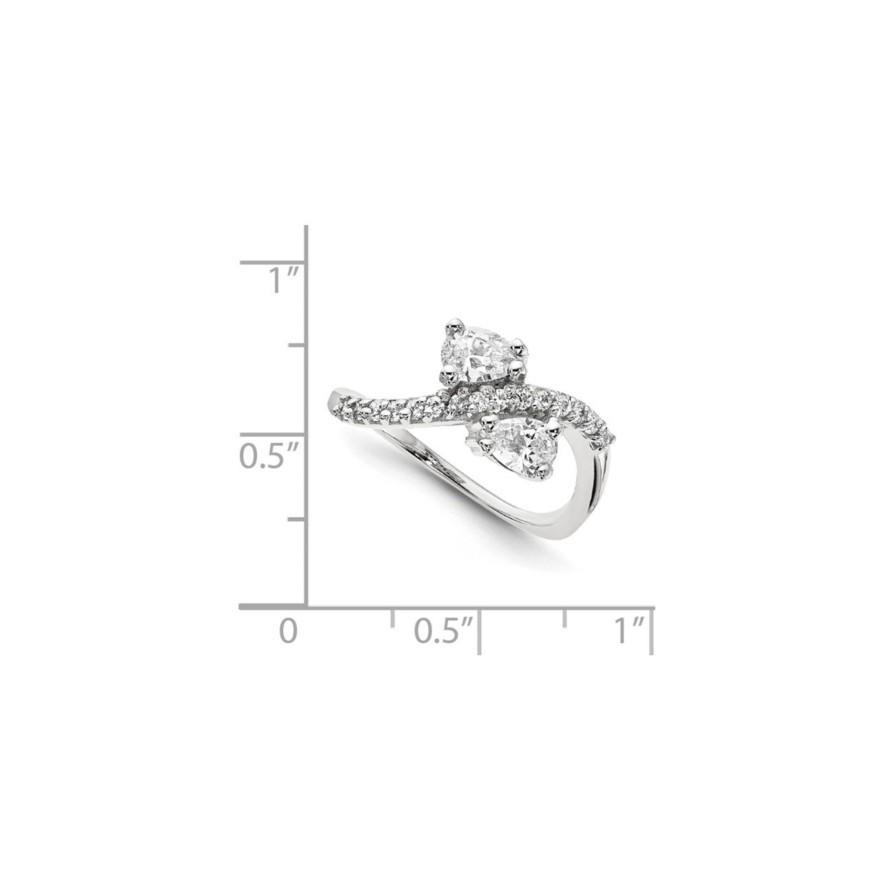 14KW VS Diamond 2-stone Ring Semi-Mount - 6x4 mm center stones-6