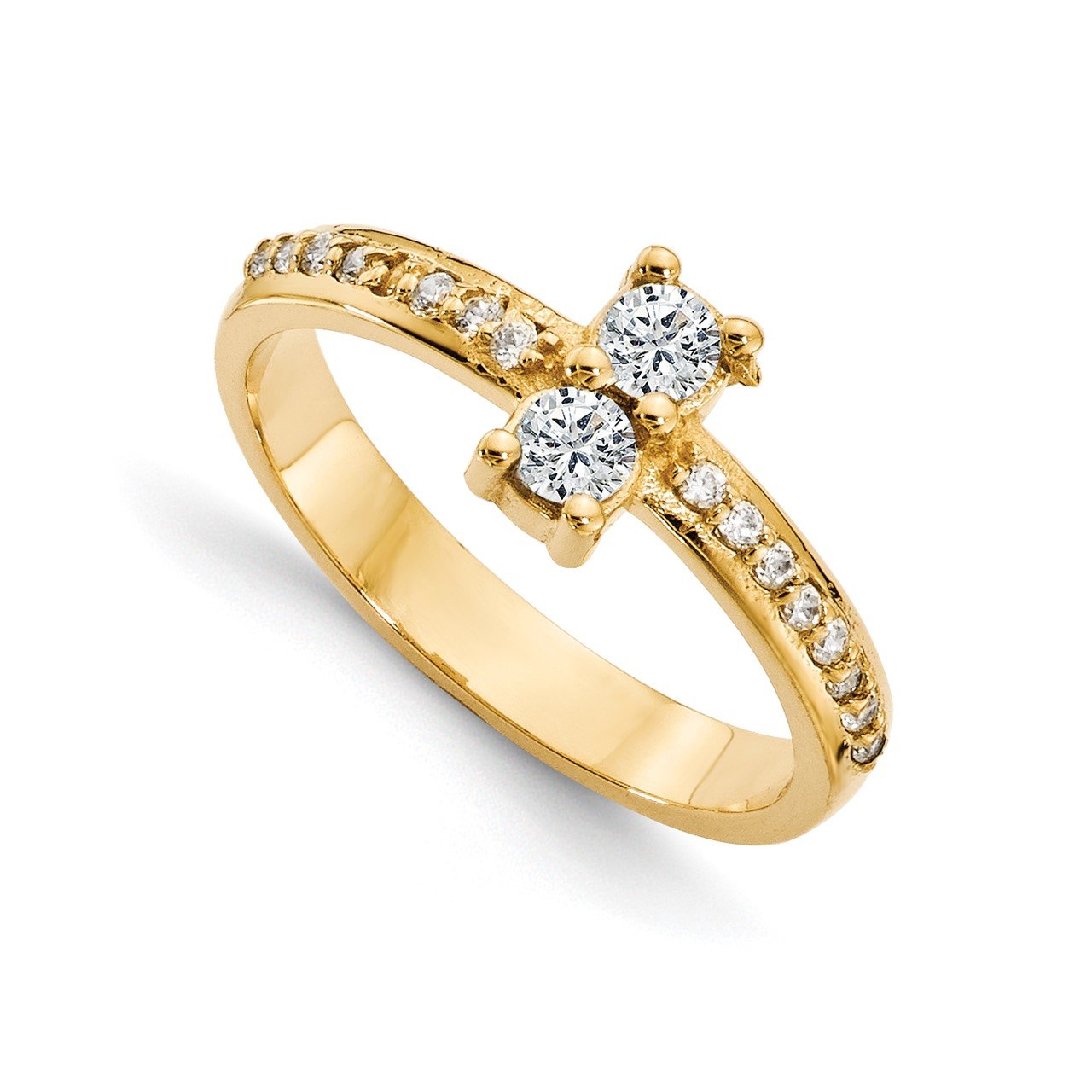 14ky A Diamond 2-stone Ring Semi-Mount - 4.8 mm center stones